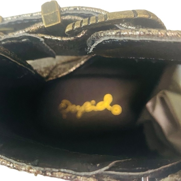 QUPID - SIZE 7 - BRONZE ANKLE BOOTIES - I SIDE ZIP - WESTERN FLARE BUCKLE - S3 - Picture 12 of 15